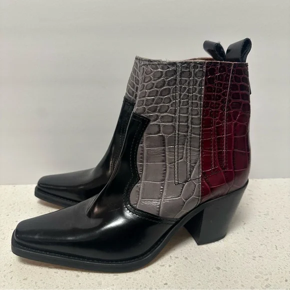 Ganni Multicolor Western Booties 39